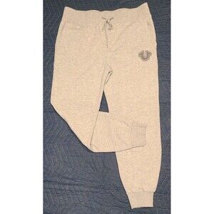 True Religion Fleece Lined Drawstring Waist Jogger Men's Lrg Grey Casual Gym